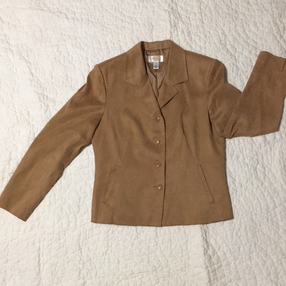 Talbot Petites size 8 camel suede blazer - Picture 5 of 7